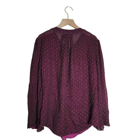 Diane Von Furstenberg Yasmin 100% Silk Blouse Dots Sz 10 - Picture 3 of 5